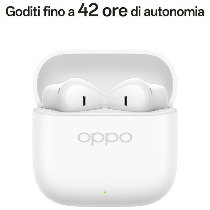 Oppo 110070830042 Enco Buds3 Auricolari True Wireless 42h Autonomia BT 5.4 Driver 12.4mm IP55 Controlli Touch colore Bianco
