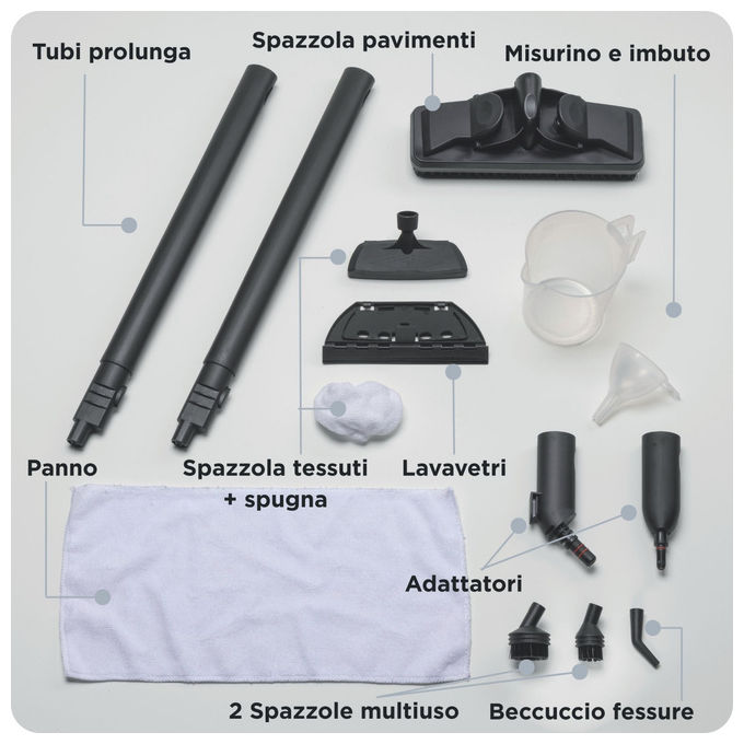 Ariete 4146 XVapor Deluxe Pulitore a Vapore Portatile 1500W 5 bar Caldaia 1,6 L Autonomia 60 min Cavo 6 m colore Blu