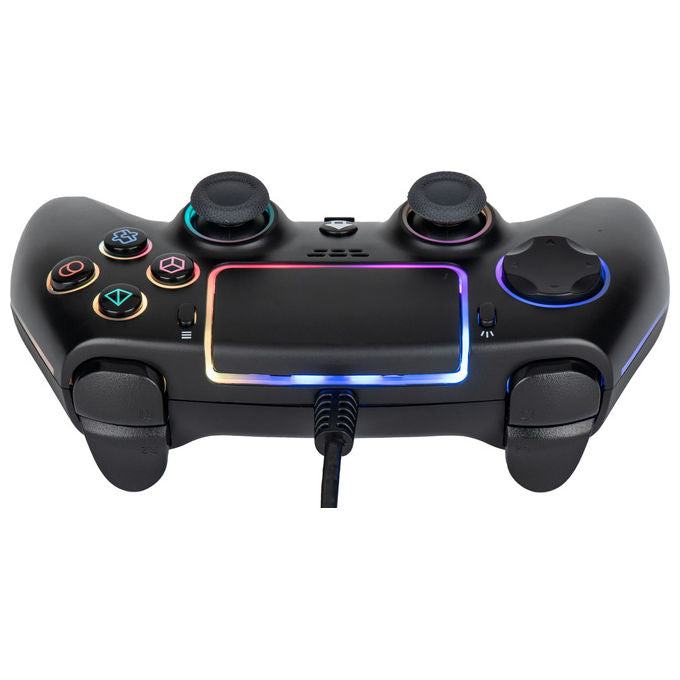 Qubick COP50015 Controller Wired per PS5 e PC LED RGB Hall Effect Touchpad Jack Audio 3.5 mm cavo USB-C 3 m colore Nero