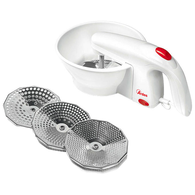 Ardes ARPASS01 Veggy Passaverdure Elettrico 25W 3 Dischi Acciaio Inox colore Bianco