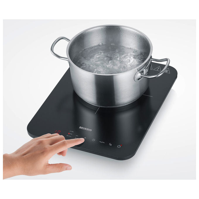 Severin KP 1032 Piano cottura a induzione portatile 28 cm 1 zona 2000 W controllo Touch timer digitale colore Nero Grigio