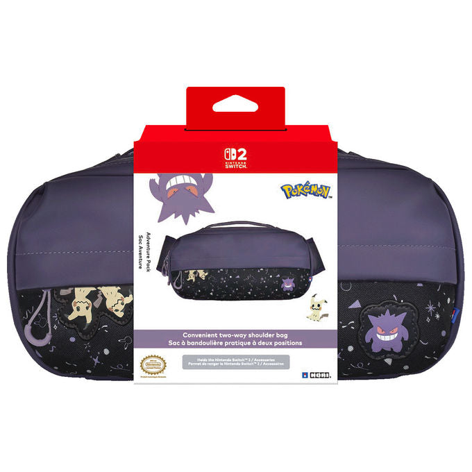 Hori NSX-094E Adventure Pack Borsa a Tracolla per Nintendo Switch 2 Gengar e Mimikyu colore Viola