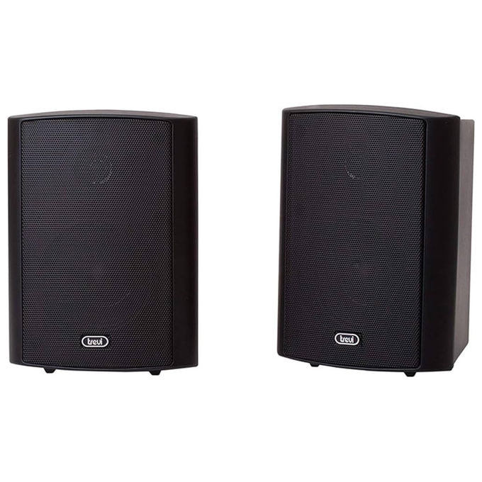 Trevi 0941000 HTS 9410 Casse Acustiche 2 Vie 30W RMS 100W Max Woofer 100 mm Tweeter 20 mm 8 Ohm 88 dB con Staffe a Parete colore Nero