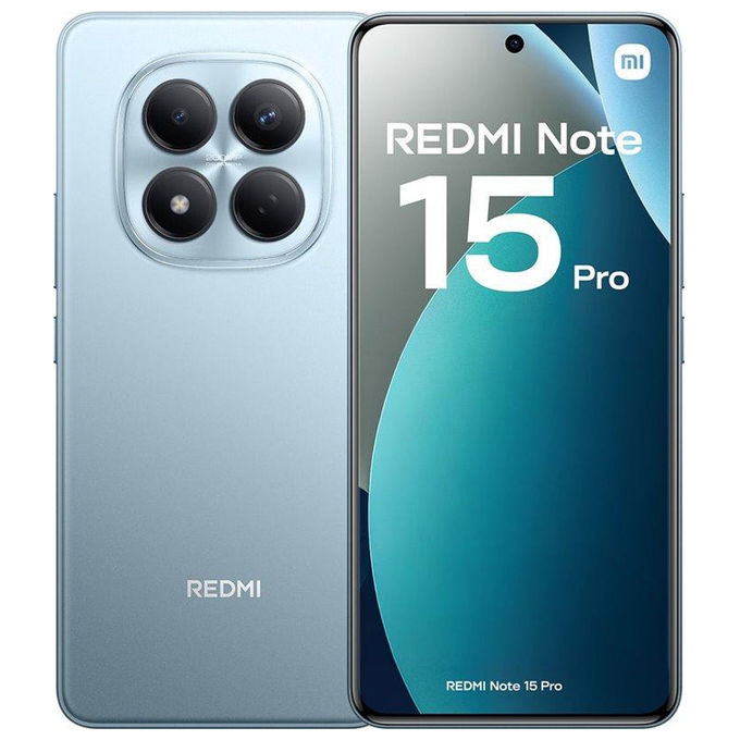 Xiaomi Redmi Note 15 Pro Smartphone 8 GB 256 GB Display 6.77'' AMOLED 200 MP Batteria 6500 mAh IP65 colore Glacier Blue