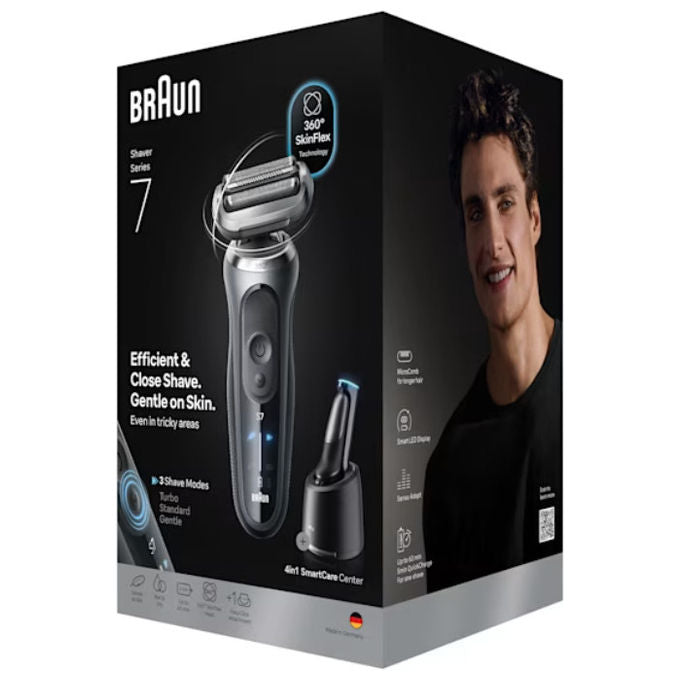 Braun 72-G7200CC Series 7 Rasoio elettrico WetandDry 3 testine autonomia 60 min colore Grigio