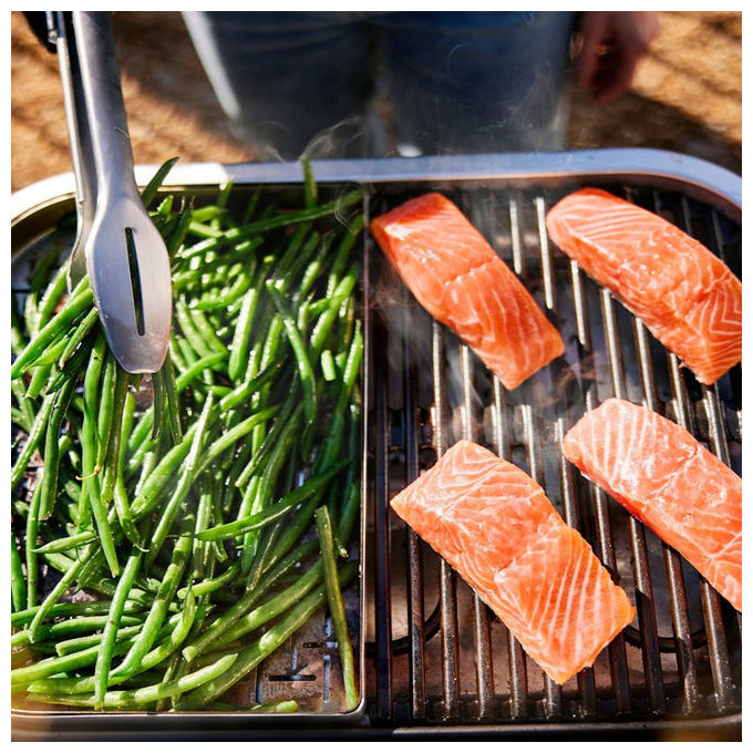 Weber 1502044 Lumin Compact Barbecue Elettrico Da Tavolo 2200W 315°C Griglia Ghisa 43x28 cm colore Nero