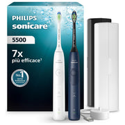 Philips HX7119-01 Sonicare 5500 Spazzolino elettrico sonico 2 modalita' Timer autonomia 3 settimane colore Bianco e Blu Navy
