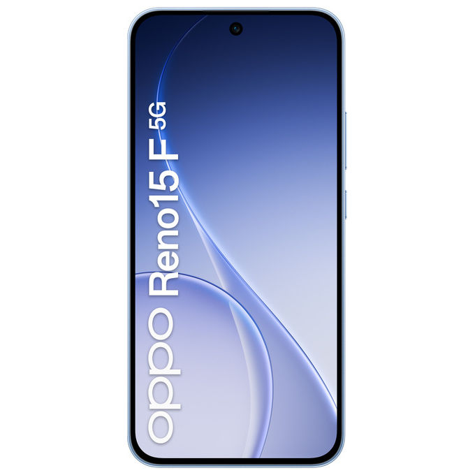 Oppo RENO15 F 5G Smartphone 6.57'' AMOLED 120Hz 8GB RAM 256GB Snapdragon 6 Gen 1 Tripla Cam 50MP Batteria 6500 mAh colore Aurora Blue