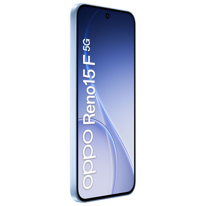 Oppo RENO15 F 5G Smartphone 6.57'' AMOLED 120Hz 8GB RAM 256GB Snapdragon 6 Gen 1 Tripla Cam 50MP Batteria 6500 mAh colore Aurora Blue