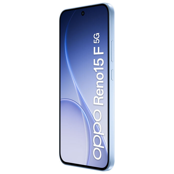 Oppo RENO15 F 5G Smartphone 6.57'' AMOLED 120Hz 8GB RAM 256GB Snapdragon 6 Gen 1 Tripla Cam 50MP Batteria 6500 mAh colore Aurora Blue