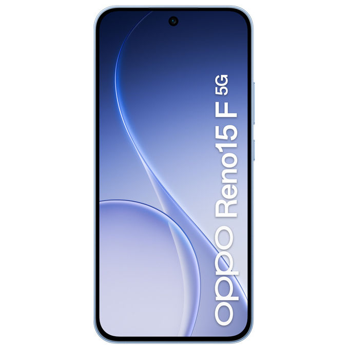 Oppo RENO15 F 5G Smartphone 6.57'' AMOLED 120Hz 8GB RAM 256GB Snapdragon 6 Gen 1 Tripla Cam 50MP Batteria 6500 mAh colore Aurora Blue