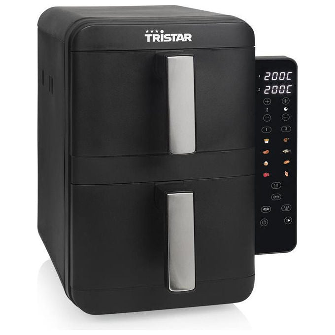Tristar FR-9074 Friggitrice ad aria 9 L 2400W 2 Zone Doppio Cestello 8 Programmi Display LED colore Nero