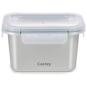 Castey Contenitore Ermetico Borosilicato Rettangolare 1520 ml Impilabile Microonde Forno e Congelatore