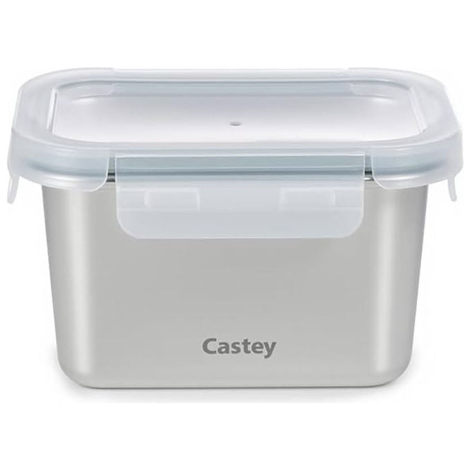 Castey Contenitore Ermetico Borosilicato Rettangolare 1520 ml Impilabile Microonde Forno e Congelatore