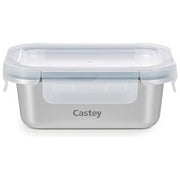 Castey Contenitore Ermetico Rettangolare KeepandGo Borosilicato C-ABO1040 Adatto a Microonde e Congelatore