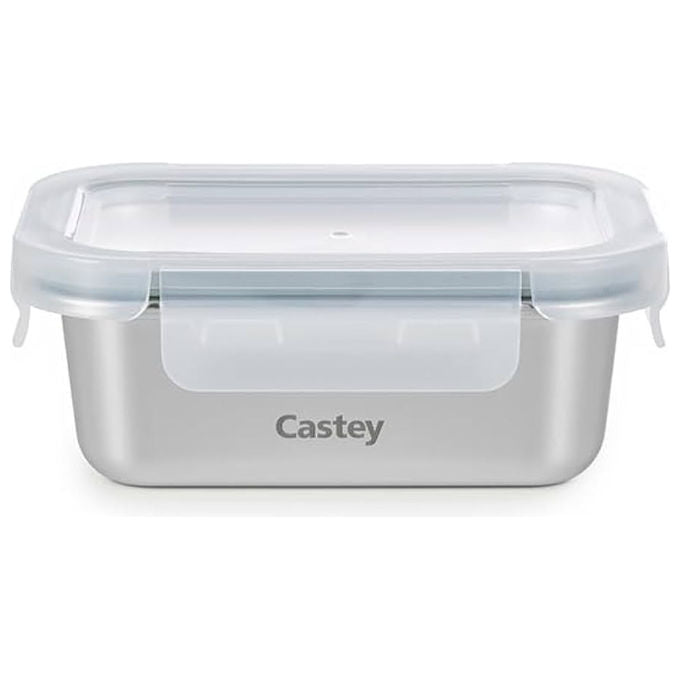 Castey Contenitore Ermetico Rettangolare KeepandGo Borosilicato C-ABO1040 Adatto a Microonde e Congelatore