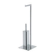 Gedy 1332 Felix Piantana Portarotolo e Scopino WC Acciaio Inox Base Quadrata Zavorrata colore Cromato
