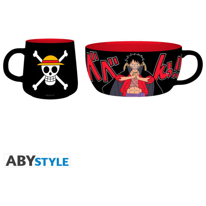 ABYstyle ABYTAB127 One Piece Set Colazione Tazza e Ciotola Luffy Ceramica 350 ml colore Multicolore