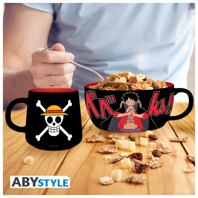 ABYstyle ABYTAB127 One Piece Set Colazione Tazza e Ciotola Luffy Ceramica 350 ml colore Multicolore