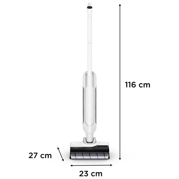 Rowenta GZ7035 X-Clean 10 Aspirapolvere a Bastone 2 in 1 Secco e Bagnato 200 W Autonomia 60 min Autopulizia 400 m² colore Argento Bianco