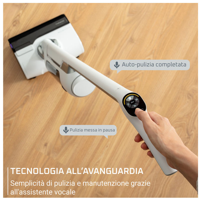 Rowenta GZ7035 X-Clean 10 Aspirapolvere a Bastone 2 in 1 Secco e Bagnato 200 W Autonomia 60 min Autopulizia 400 m² colore Argento Bianco