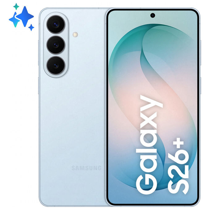 Samsung SM-S947BLBDEUE Galaxy S26+ Smartphone AI 5G 6.7'' 256GB RAM 12GB Fotocamera 50 MP Batteria 4900 mAh Android 16 colore Sky Blue