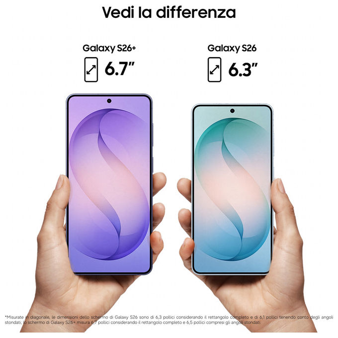 Samsung SM-S947BLBDEUE Galaxy S26+ Smartphone AI 5G 6.7'' 256GB RAM 12GB Fotocamera 50 MP Batteria 4900 mAh Android 16 colore Sky Blue