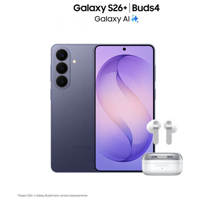 Samsung SM-S947BLBDEUE Galaxy S26+ Smartphone AI 5G 6.7'' 256GB RAM 12GB Fotocamera 50 MP Batteria 4900 mAh Android 16 colore Sky Blue