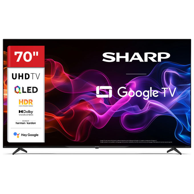 Sharp 70HP5265E TV QLED 70'' 4K Ultra HD Smart TV Google TV Dolby Vision Dolby Atmos Wi-Fi colore Nero