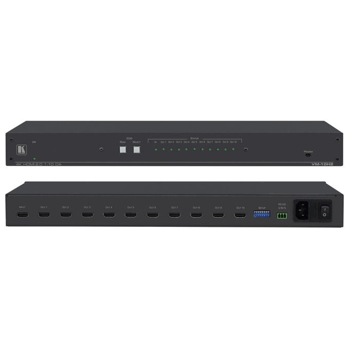 Kramer Electronics VM-10H2 Amplificatore di Distribuzione HDMI 1 ingresso 10 uscite 4K 60Hz HDMI 2.0 HDCP 2.2 rack 19'' 1U colore Nero