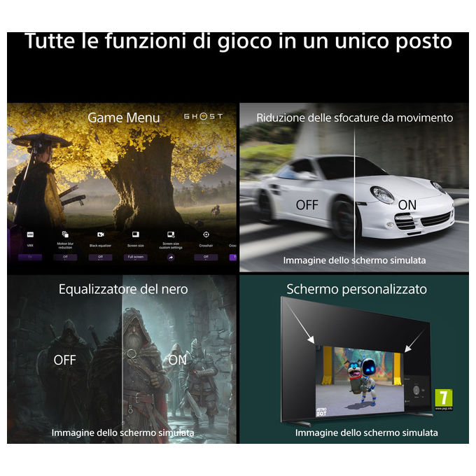 Sony K-55XR75M2 BRAVIA 7 II Smart TV 55'' 4K Ultra HD LED RGB Google TV Dolby Vision Atmos Wi-Fi 6E colore Nero