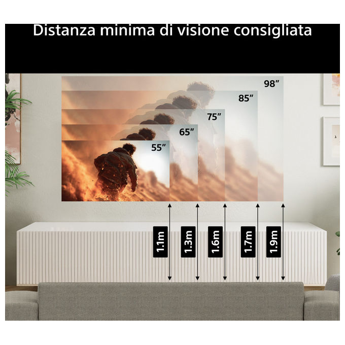 Sony K-55XR75M2 BRAVIA 7 II Smart TV 55'' 4K Ultra HD LED RGB Google TV Dolby Vision Atmos Wi-Fi 6E colore Nero