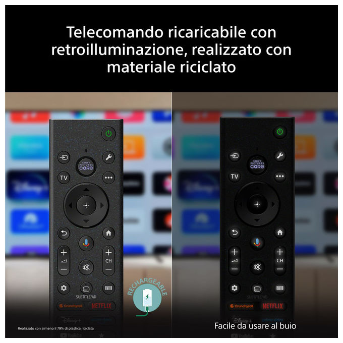 Sony K-55XR75M2 BRAVIA 7 II Smart TV 55'' 4K Ultra HD LED RGB Google TV Dolby Vision Atmos Wi-Fi 6E colore Nero