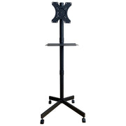 Techly ICA-TR201 Supporto TV da Pavimento con Mensola 32'' 60'' VESA 300x300 rotazione 360° inclinazione 12° 40 Kg colore Nero