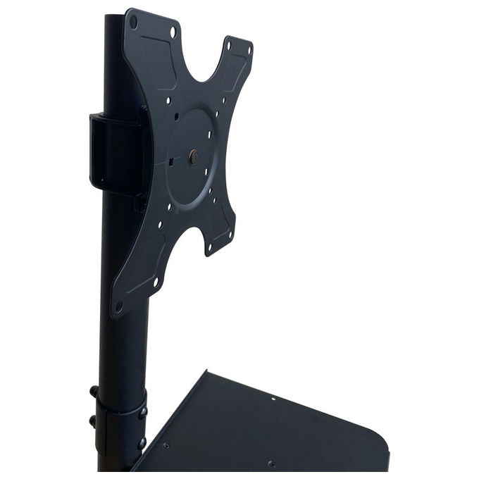 Techly ICA-TR201 Supporto TV da Pavimento con Mensola 32'' 60'' VESA 300x300 rotazione 360° inclinazione 12° 40 Kg colore Nero