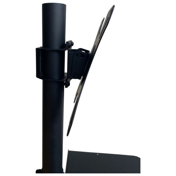 Techly ICA-TR201 Supporto TV da Pavimento con Mensola 32'' 60'' VESA 300x300 rotazione 360° inclinazione 12° 40 Kg colore Nero