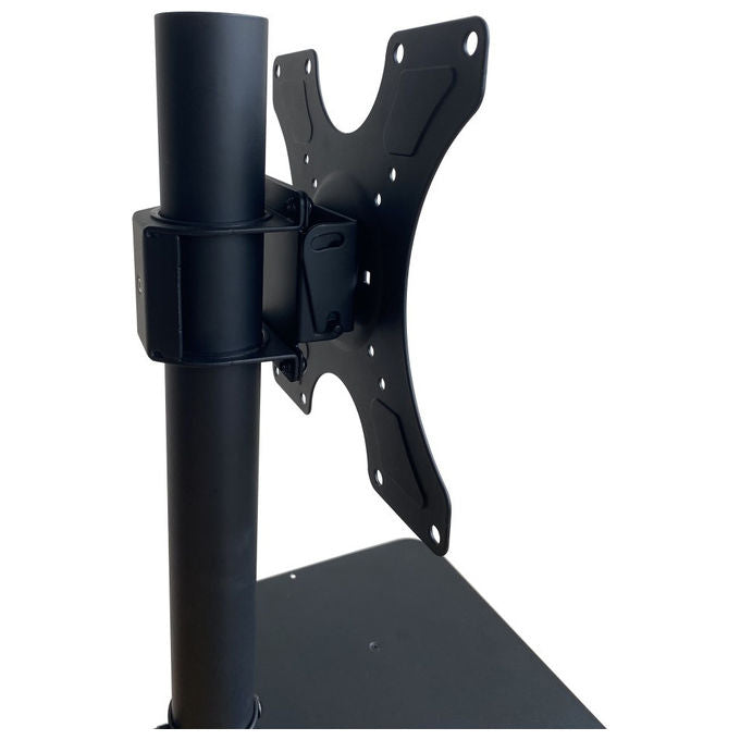 Techly ICA-TR201 Supporto TV da Pavimento con Mensola 32'' 60'' VESA 300x300 rotazione 360° inclinazione 12° 40 Kg colore Nero