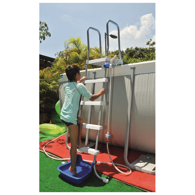 Bestway K672BU Step N Wash Vaschetta Lavapiedi per Piscina Fuori Terra in Plastica 9 L colore Blu