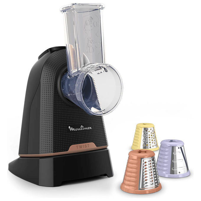 Moulinex DK8638E0 Fresh Express Twist Grattugia Elettrica Tagliaverdure 3 Funzioni 150W colore Nero