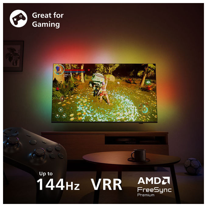 Philips 75MLED920-12 Ambilight Smart TV 75'' QD MiniLED 4K Dolby Vision Dolby Atmos Titan OS 120 Hz HDMI 2.1 colore Nero