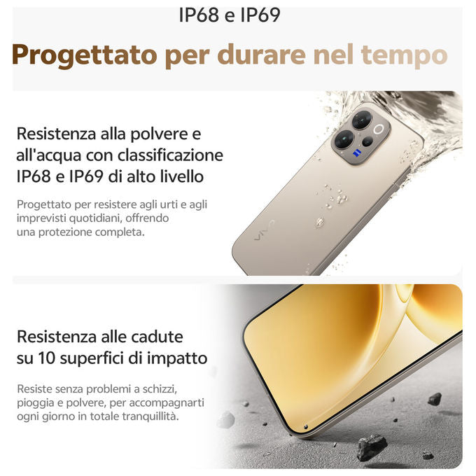Vivo V70 Smartphone 5G 6.59'' AMOLED 120Hz Snapdragon 7 Gen 4 8 GB 512 GB Tripla Fotocamera 50 MP OIS 6500 mAh colore Nero