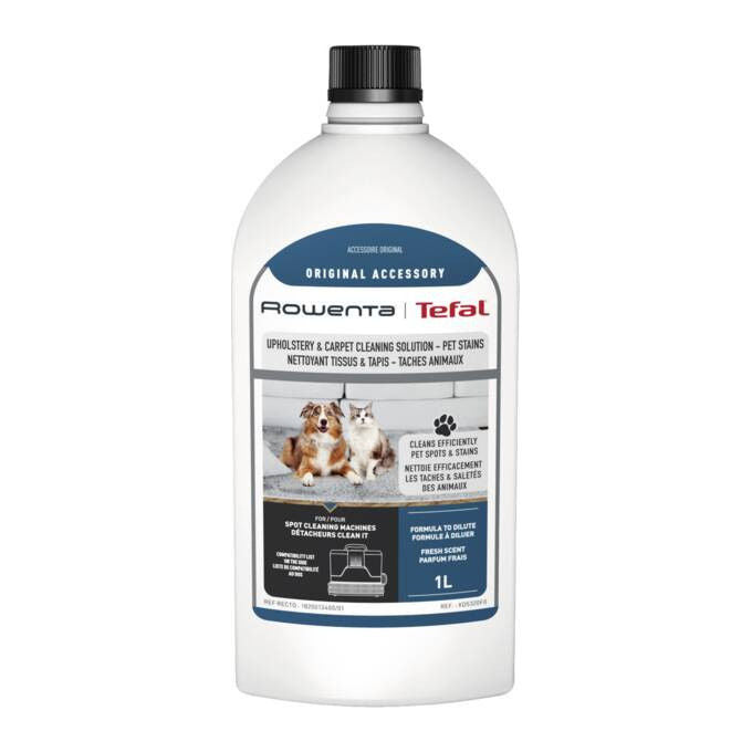 Rowenta XD5320F0 Clean It Detergente per Tappeti e Tessuti Macchie Animali Domestici 1000 ml colore Bianco