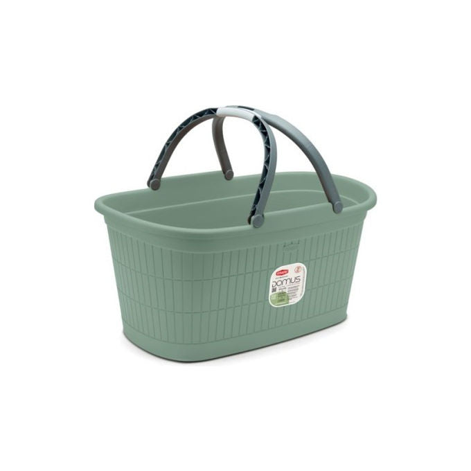 Stefanplast Domus Cesta Portabiancheria con Manici in Plastica 35 L 58x38x29 cm colore Verde