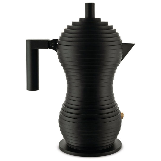 Alessi MDL02-6BB Pulcina Moka Caffettiera Espresso 6 Tazze Alluminio colore Nero