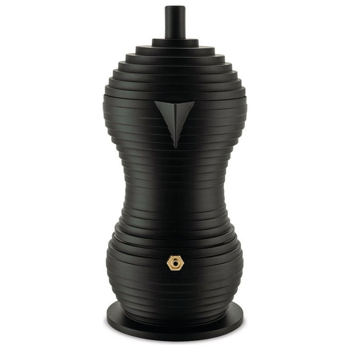 Alessi MDL02-6BB Pulcina Moka Caffettiera Espresso 6 Tazze Alluminio colore Nero