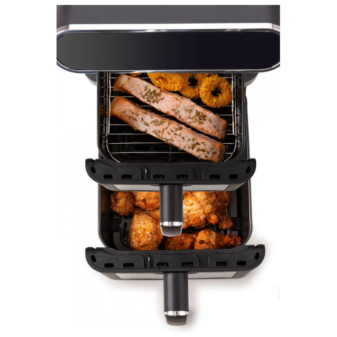 Ariete 4640 Friggitrice ad aria 11 L 2460W Doppia Verticale 2 Cestelli Sync Dual 6 Programmi Grill 200°C colore Nero