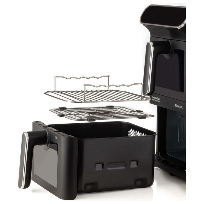 Ariete 4640 Friggitrice ad aria 11 L 2460W Doppia Verticale 2 Cestelli Sync Dual 6 Programmi Grill 200°C colore Nero
