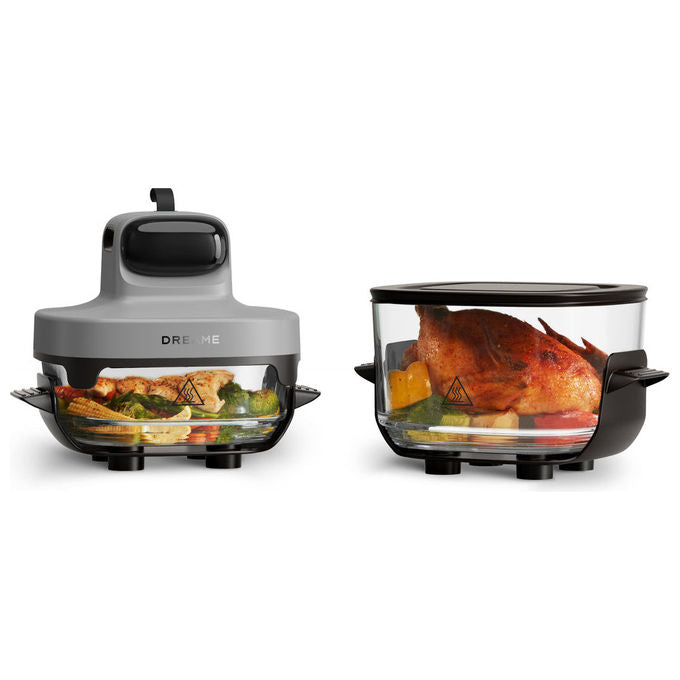 Dreame TASTI Friggitrice ad aria 4.5 L 1500 W Doppio Cestello Vetro Borosilicato Controllo Touch colore Nero