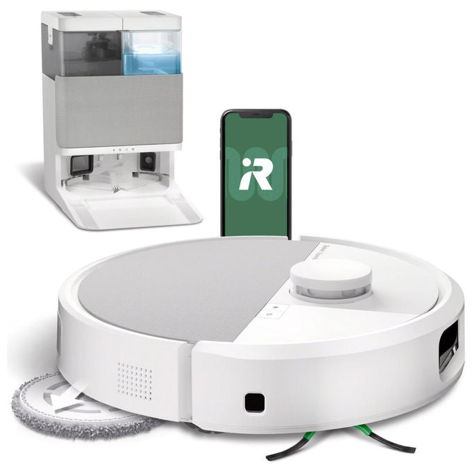 IRobot N185240 Roomba Plus 505 Combo Robot aspirapolvere LiDAR 105 min AutoWash Dock Wi-Fi Alexa Google colore Bianco