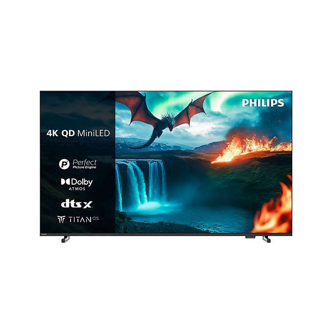 Philips 55MLED820-12 Smart TV 55'' Mini LED QD 4K UHD Processore P5 Titan OS Dolby Vision Dolby Atmos HDR10+ colore Nero